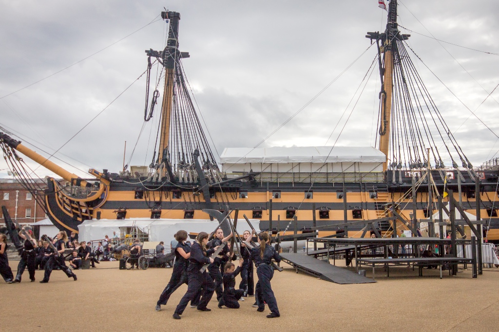 The Awakening in front of the HMS Victory at Portsmouth.