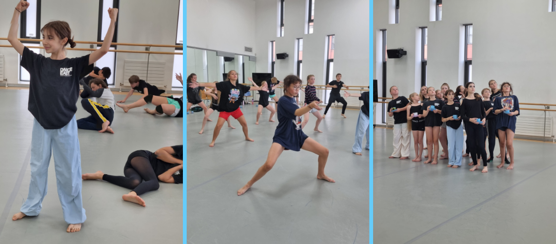 A collage showing the students Christian worked with during their rehearsals