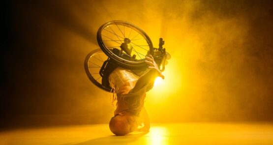 Wheelchair Dancer balancing upside down